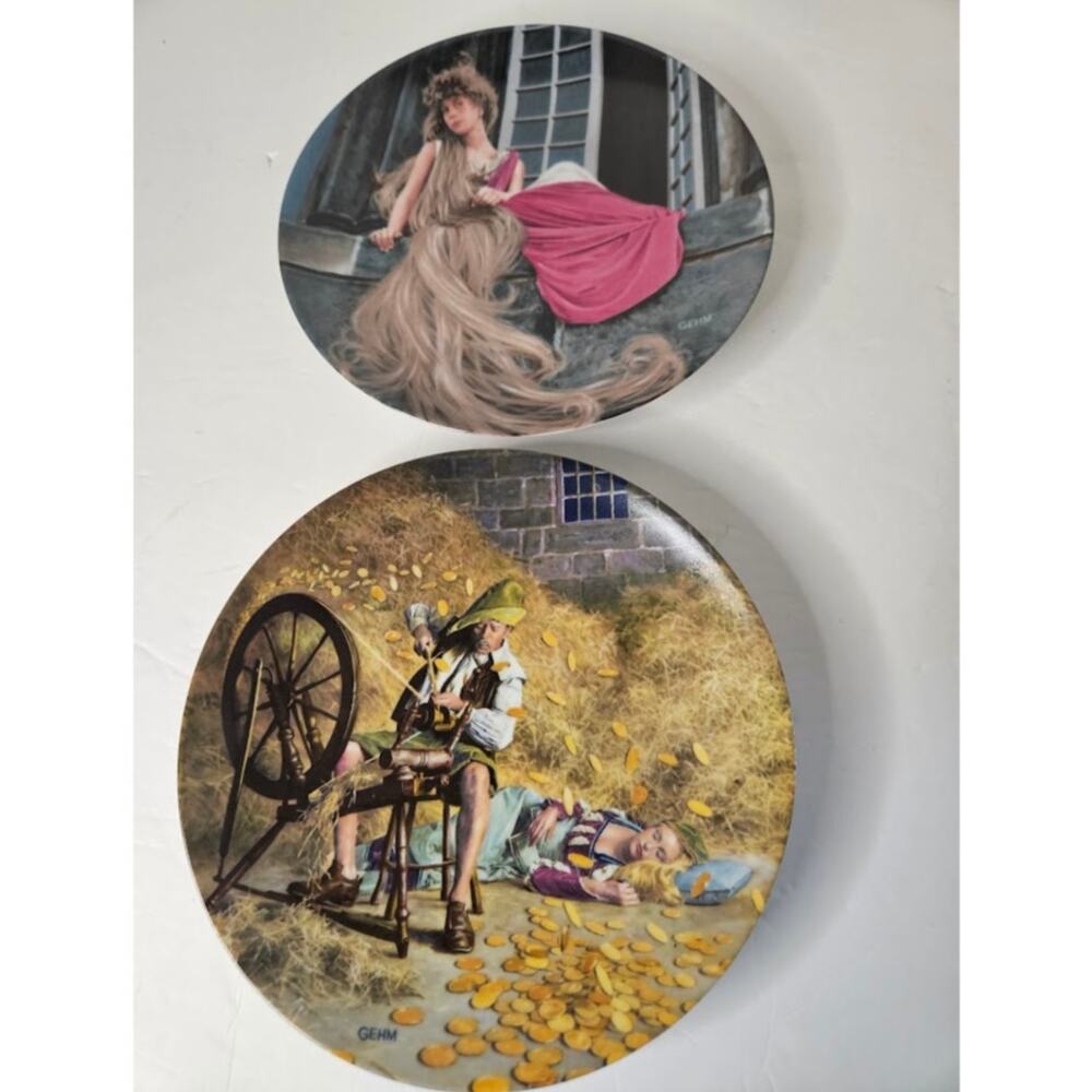 VTG Charles Gehm Rumpelstilzchen Runpunzel Fairy Tales collector plates Bradford